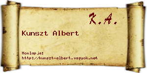 Kunszt Albert névjegykártya
